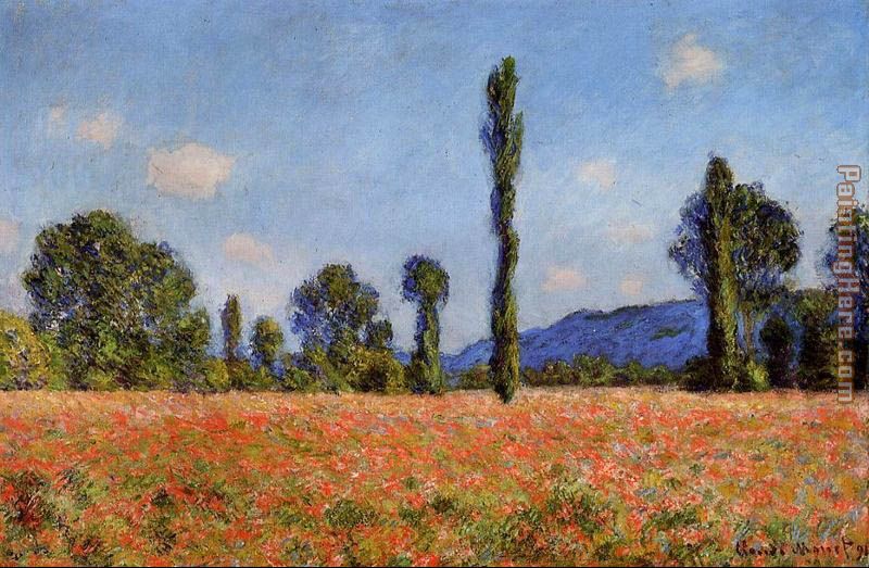 Poppy Field Giverny 2 painting - Claude Monet Poppy Field Giverny 2 art painting